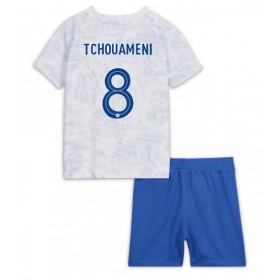 Baby Fußballbekleidung Frankreich Aurelien Tchouameni #8 Auswärtstrikot WM 2022 Kurzarm (+ kurze hosen)